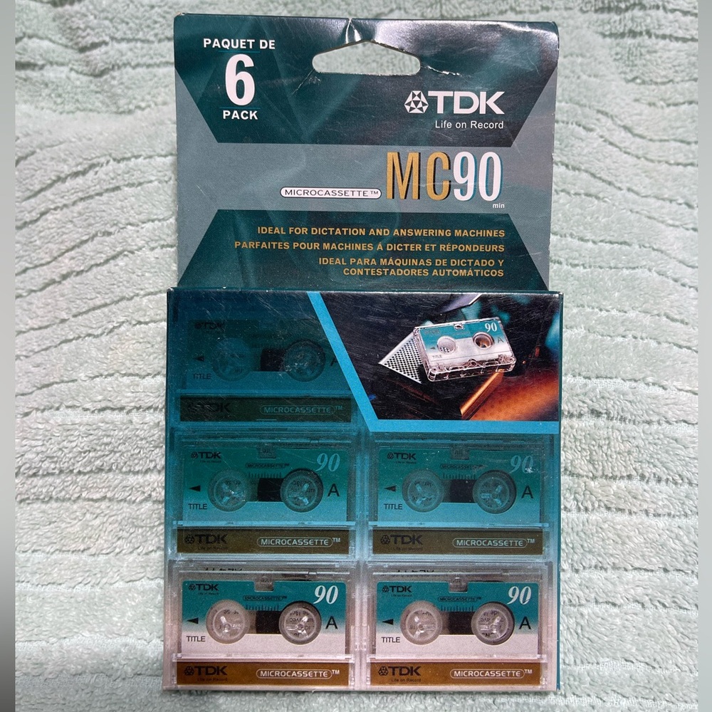 TDK 6-PACK OF MICRO CASSETTE'S MC90